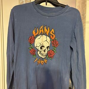 Vans blue long sleeve with skull